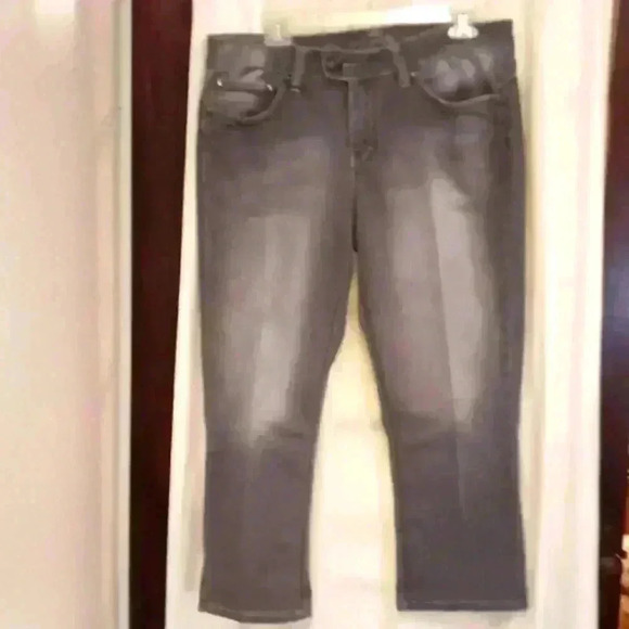 "ROYALTY" Ladies Gray SZ 12 Stud Adorned Jeans Straight Leg Mid Rise - Picture 3 of 11